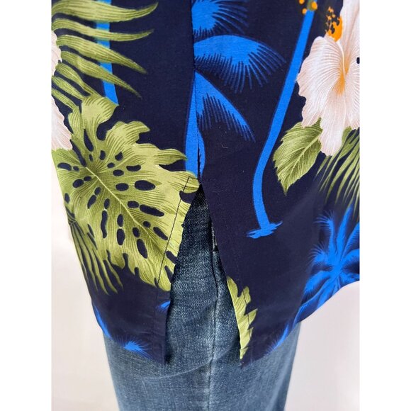 Rima Vintage Tropical Hawaiian Short Sleeve Shirt  Size XL Blue   Terivoile - Picture 9 of 16